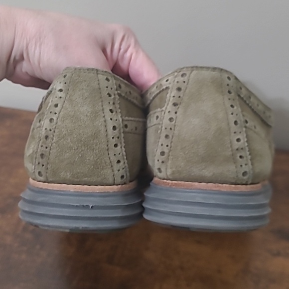 Cole Haan LUNARGRAND Olive Green Suede Wingtip Oxfords size 11.5 main image 9